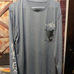 Salt Life Spell out sleeve Pocket Nautical compass on back Long sleeve T